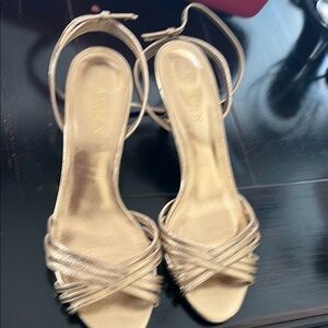 Elegant Gold Strappy Heels